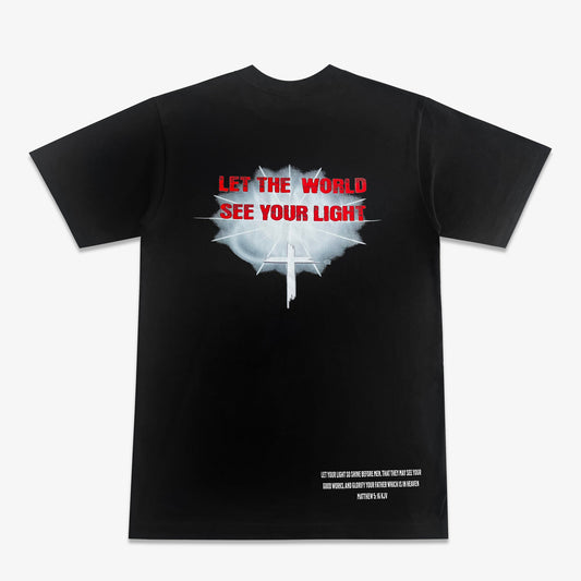 Heavyweight Black Let The World See Your Light-Tee
